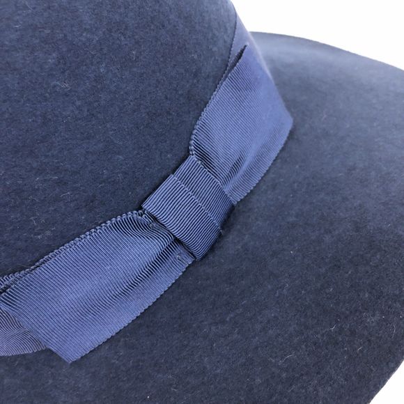 Vtg Bermona Trend London Hat Navy Blue Wool Felt Fedora Women's Fashion Hat OS - Picture 5 of 7